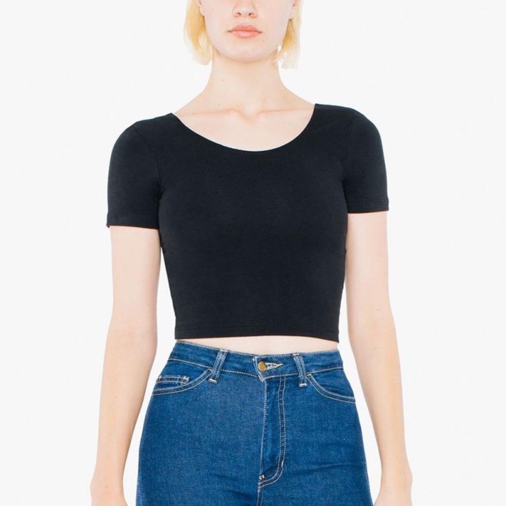 American Apparel Black Crop Top